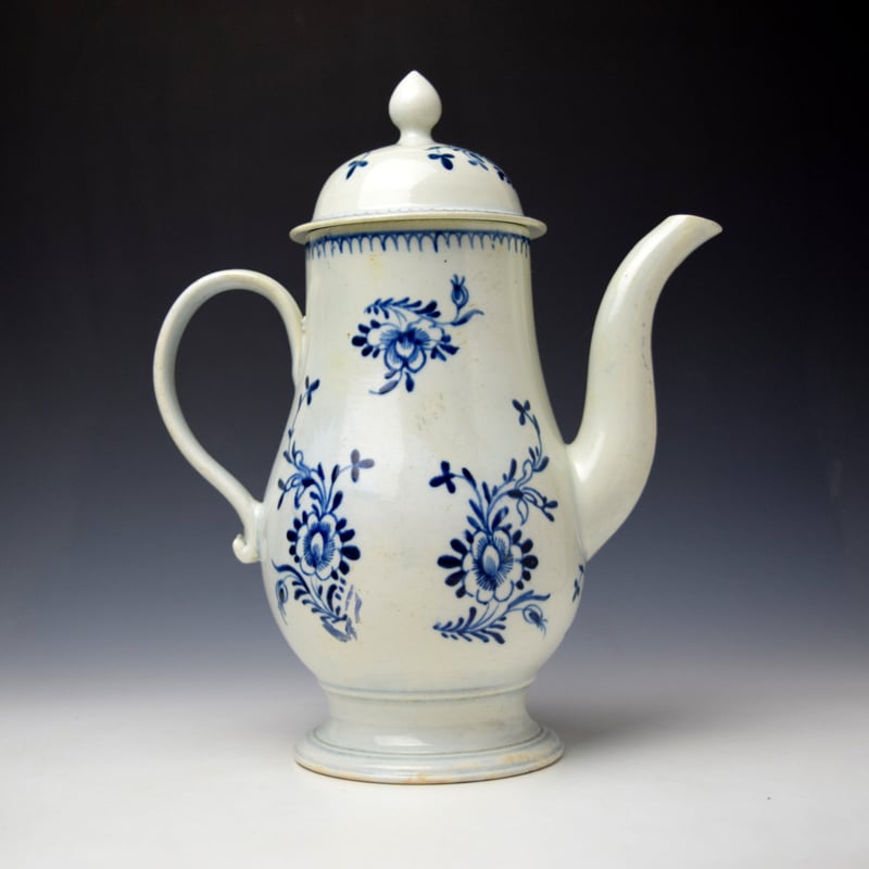 John Pennington Profile Bud Pattern Coffee Pot and Cover c1770-75 (4)