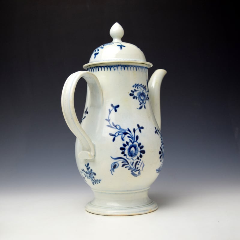 John Pennington Profile Bud Pattern Coffee Pot and Cover c1770-75 (5)