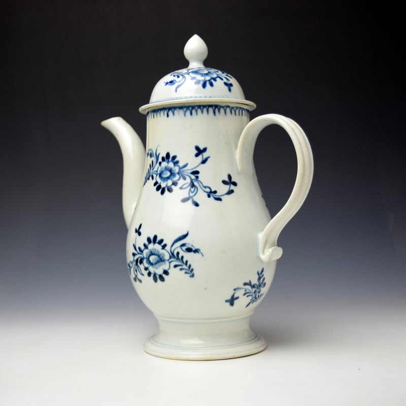 John Pennington Profile Bud Pattern Coffee Pot and Cover c1770-75 (6)