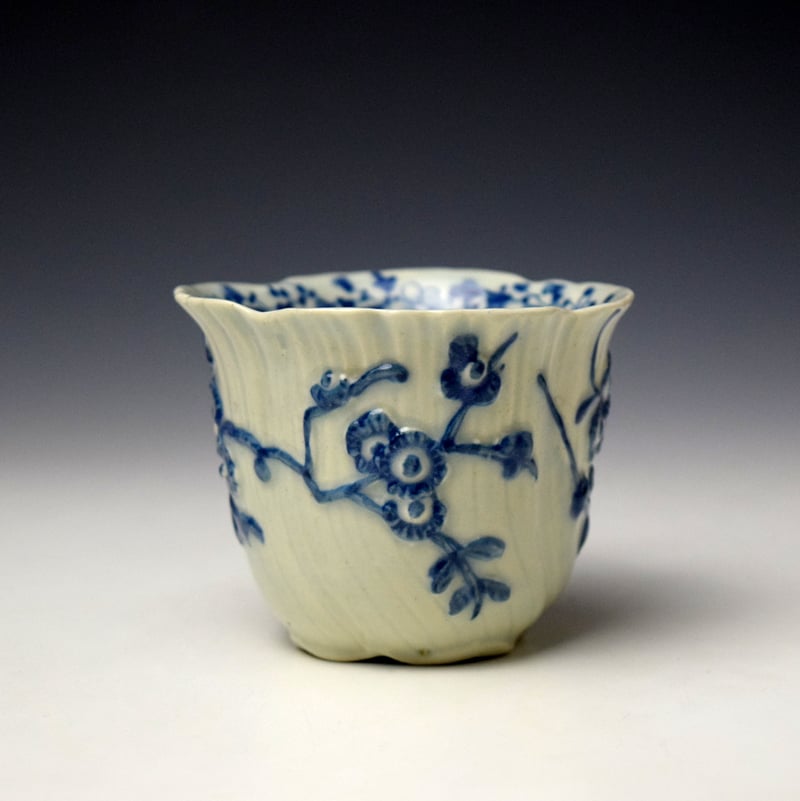 Limehouse Moulded Floral and Vine Pattern Coffee Cup c1746-48 (2)