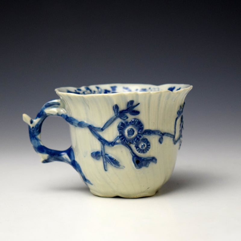 Limehouse Moulded Floral and Vine Pattern Coffee Cup c1746-48 (3)