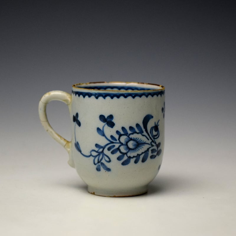 Liverpool Delft Profile Bud Pattern Coffee Cup c1750-60 (3)