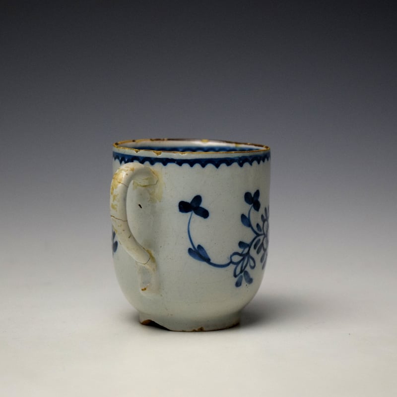Liverpool Delft Profile Bud Pattern Coffee Cup c1750-60 (4)