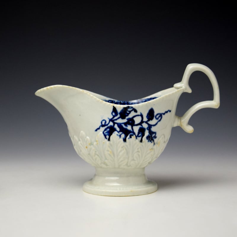John Pennington Convolvulus Pattern High Footed Sauceboat c1775-80