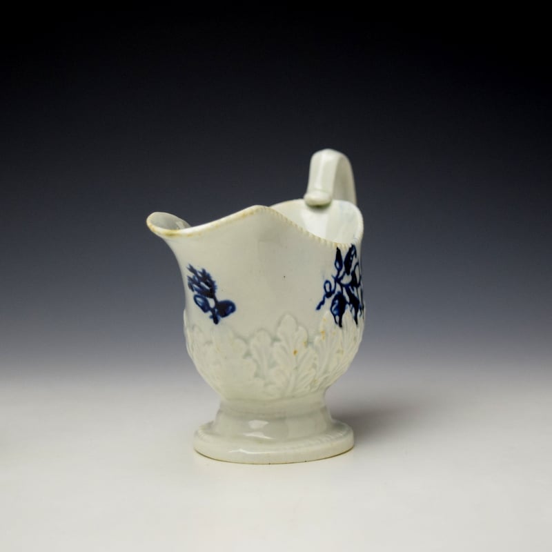 Liverpool John Pennington Convolvulus Pattern High Footed Sauceboat c1775 (2)