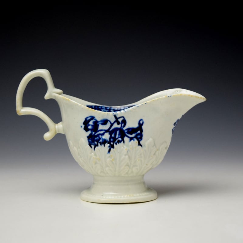 Liverpool John Pennington Convolvulus Pattern High Footed Sauceboat c1775 (4)