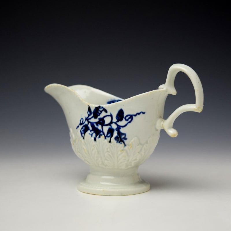 Liverpool John Pennington Convolvulus Pattern High Footed Sauceboat c1775 (6)