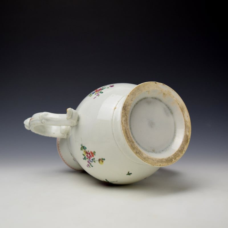 Liverpool John Pennington Floral Pattern Coffee Pot and Cover c1775 (8)