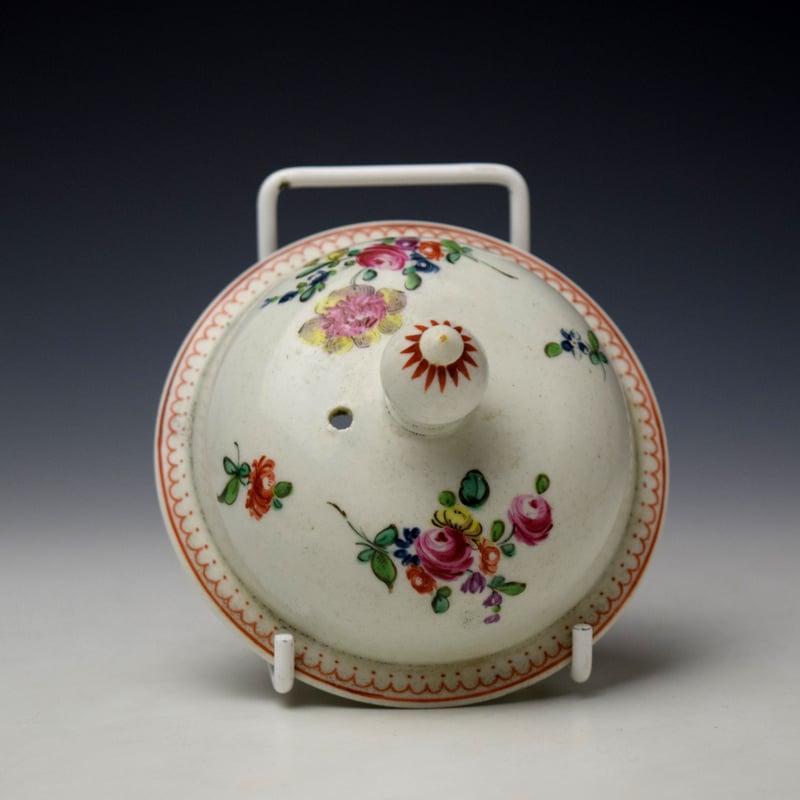 Liverpool John Pennington Floral Pattern Coffee Pot and Cover c1775 (9)