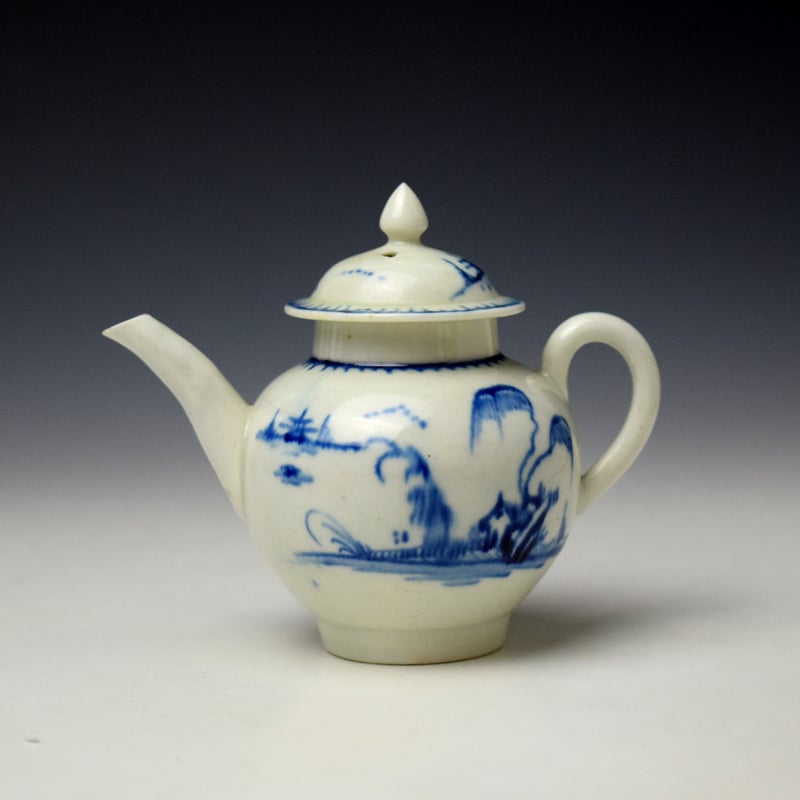Liverpool John Pennington House Willow Landscape Pattern Toy Teapot c1770-75 (4)