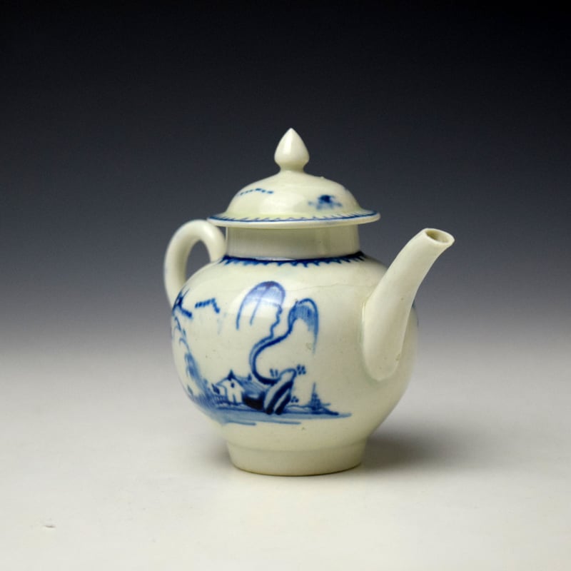 Liverpool John Pennington House Willow Landscape Pattern Toy Teapot c1770-75 (6)
