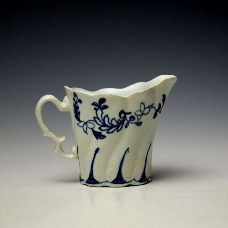 Liverpool John Pennington Scroll Border Floral Pattern High Chelsea Ewer c1770-75 (4)