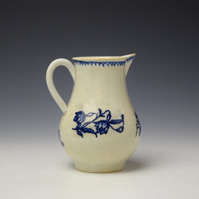 Liverpool John Pennington Strawberry Convolvulus and Bell Flower Sprays Pattern Sparrow Beak Jug c1775 (3)