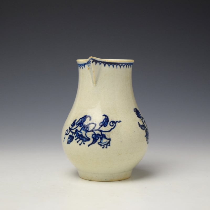 Liverpool John Pennington Strawberry Convolvulus and Bell Flower Sprays Pattern Sparrow Beak Jug c1775-8 (1)