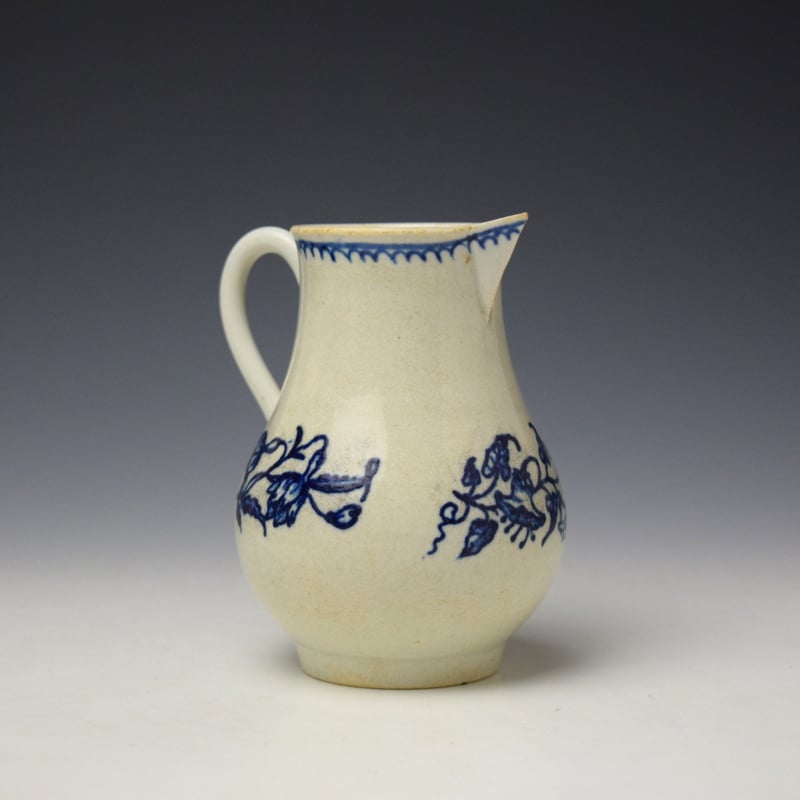 Liverpool John Pennington Strawberry Convolvulus and Bell Flower Sprays Pattern Sparrow Beak Jug c1775