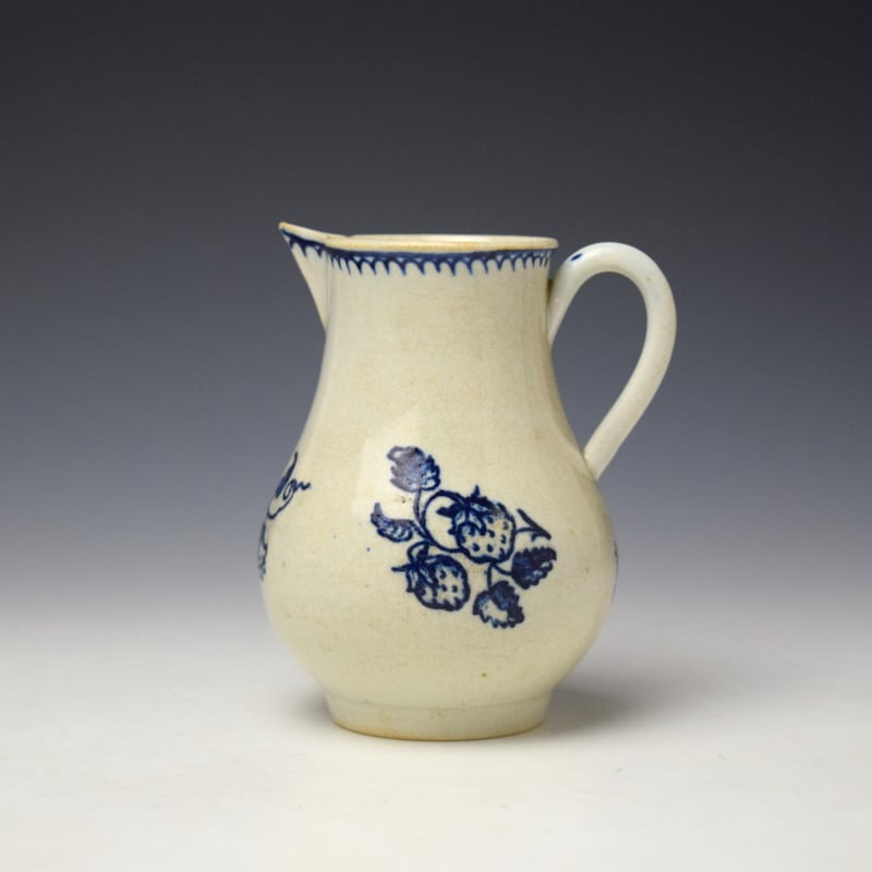 Uncommon John Pennington Strawberry Convolvulus and Bell Flower Sprays Pattern Sparrow Beak Jug c1775-85