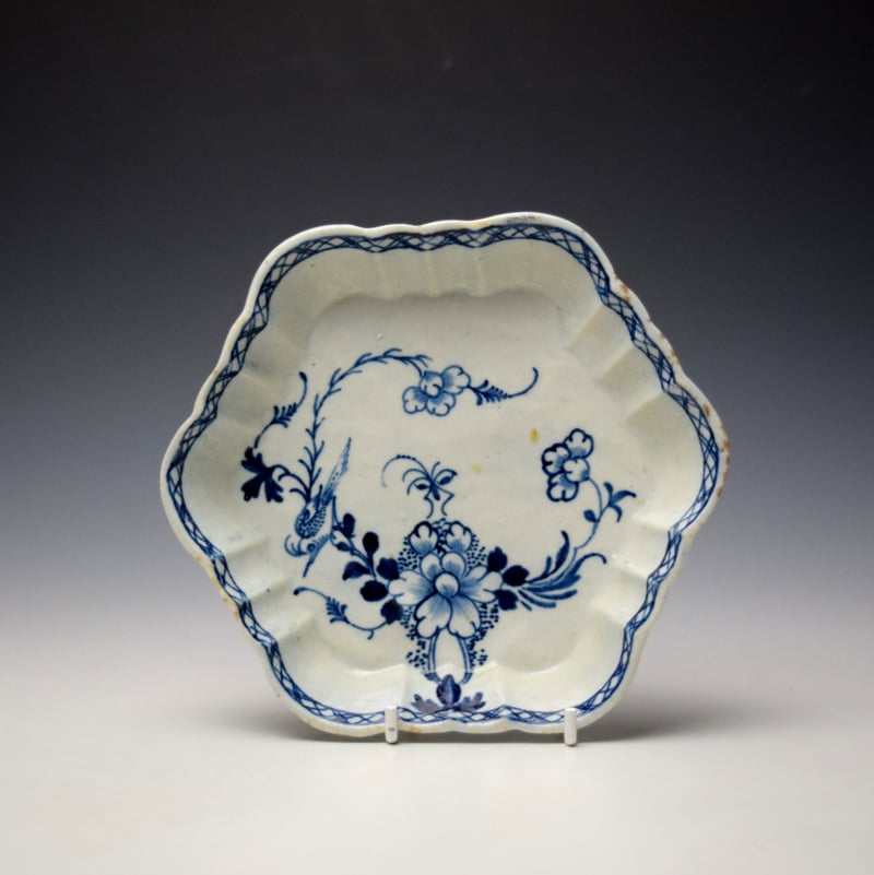 Liverpool Philip Christian Bird on a Branch Pattern Teapot cover and Stand c1766-70 (10)