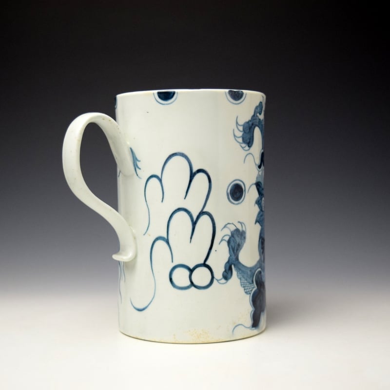 Liverpool Philip Christian Dragon Pattern Large Mug c1768-73 (3)