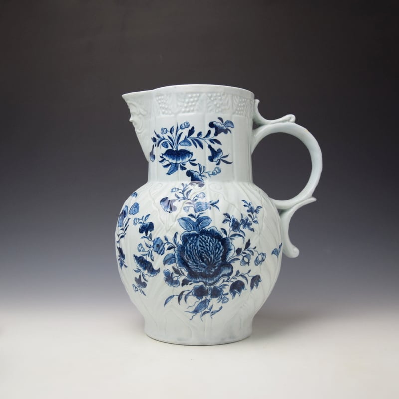 Very Rare Philip Christian Floral Pattern Mask Spout Jug c1760
