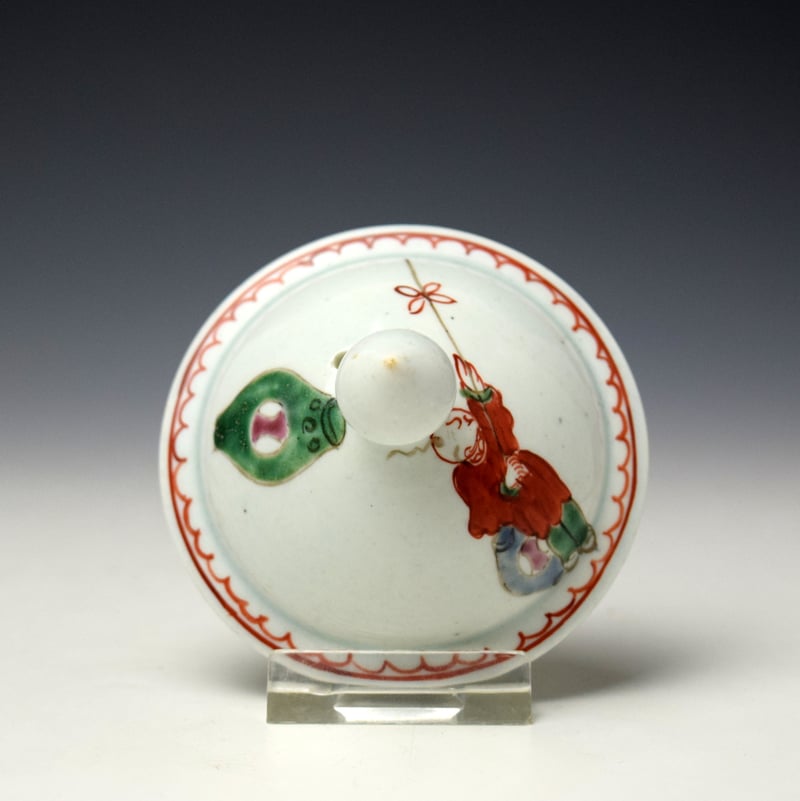 Liverpool Philip Christian Mandarin Koto Player Pattern Teapot and Cover c1770-75 (9)