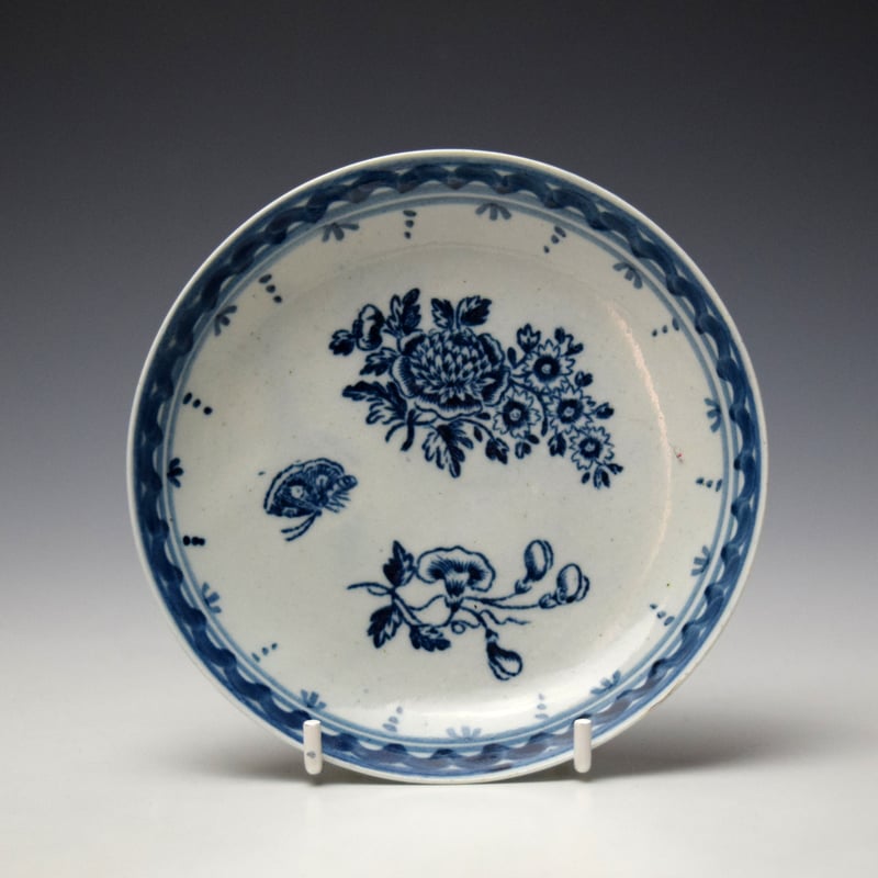 Liverpool Philip Christian Peony and Daisies Sprays Pattern Coffee Cup and Saucer c1770-78 (7)