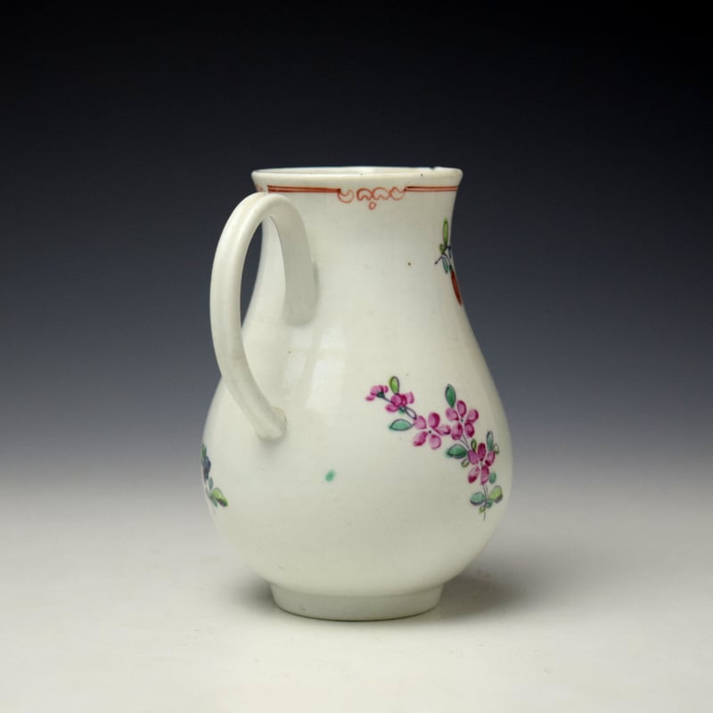 Liverpool Philip Christian Rose and Floral Spray Pattern Sparrow Beak Jug c1765-70 (4)