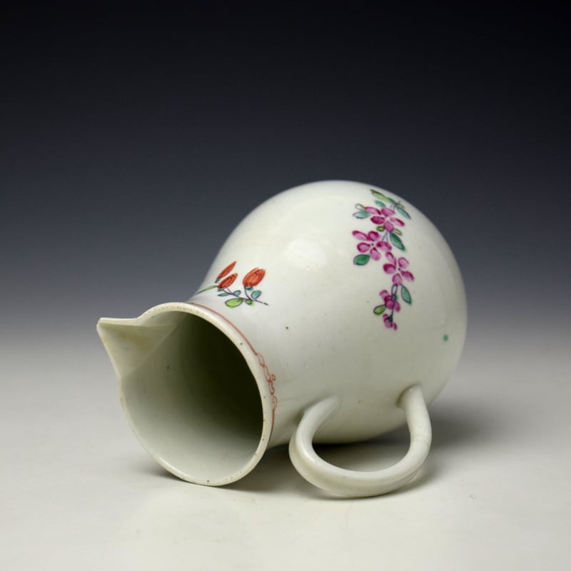 Liverpool Philip Christian Rose and Floral Spray Pattern Sparrow Beak Jug c1765-70 (5)