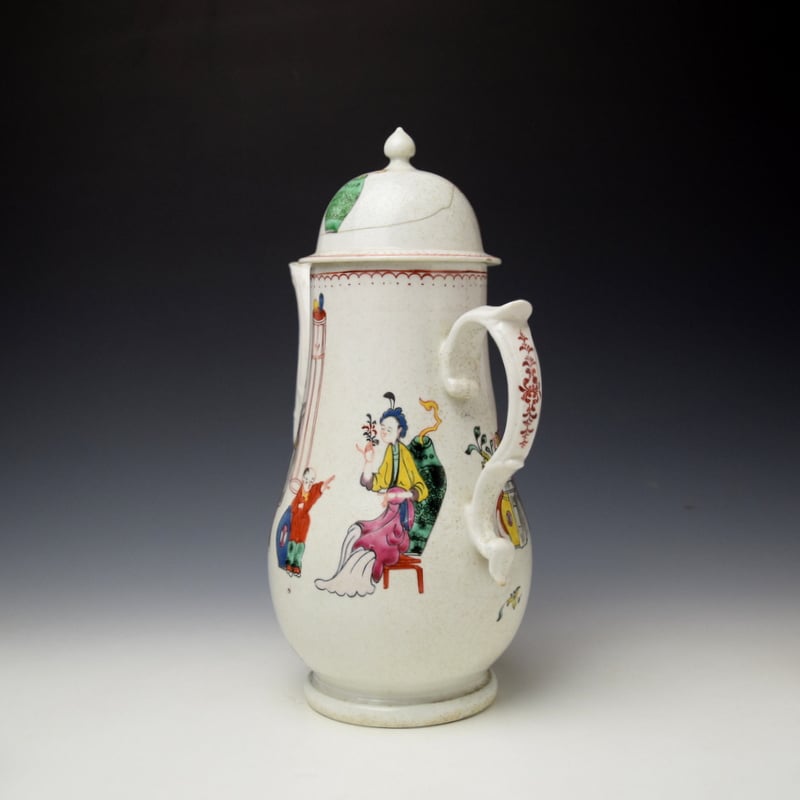 Liverpool Philip Christians Tall Table Pattern Coffee Pot c1770-75 (7)
