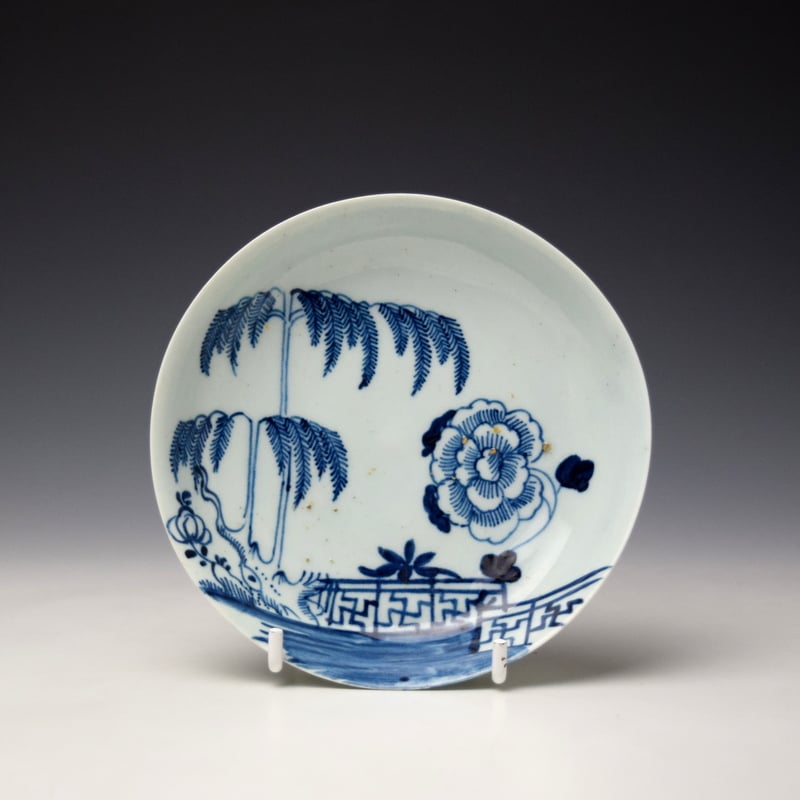 Richard Chaffers Chinese Fence Pattern Saucer c1758-63 Ex Steven Goss Collection