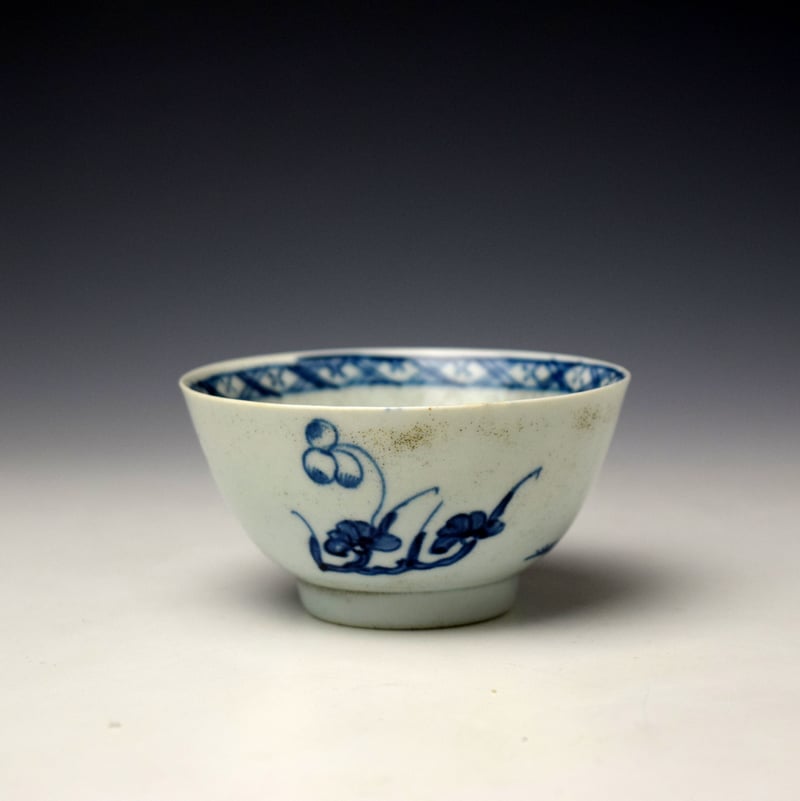 Liverpool Richard Chaffers Fringed Tree Rock Pattern Teabowl and Saucer c1760-65 (6)