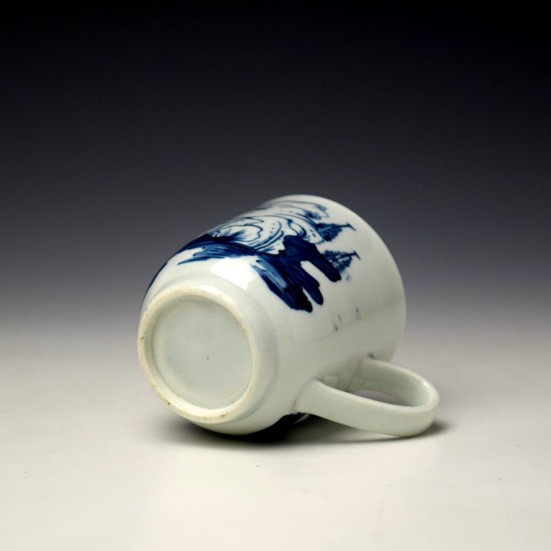 Liverpool Richard Chaffers Tall Pagoda and Rocky Landscape Pattern Coffee Cup c1758-60 (5)