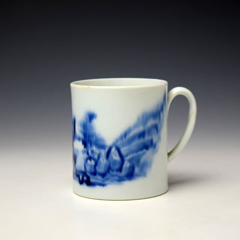 Liverpool Samaul Gilbody Landscape Pattern Coffee Can c1756-58 (1)