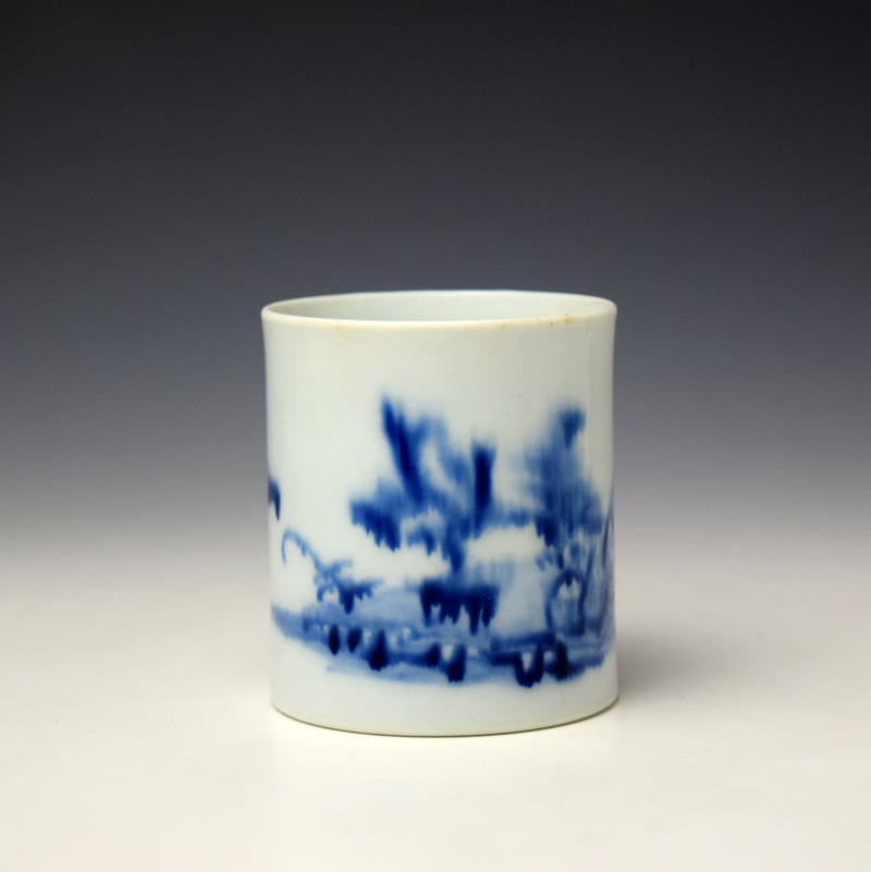Liverpool Samaul Gilbody Landscape Pattern Coffee Can c1756-58 (3)