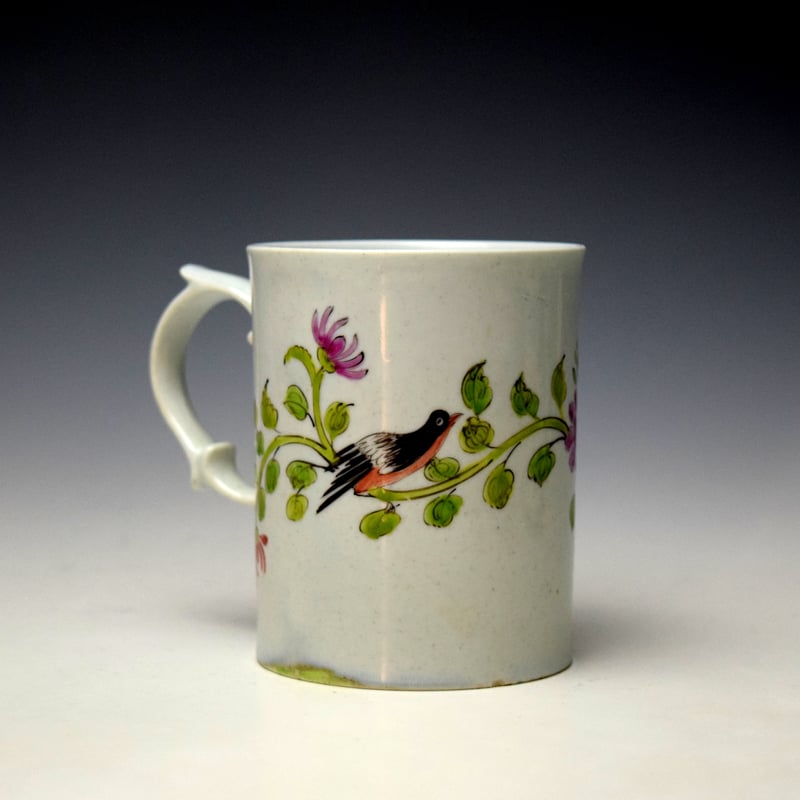 Longton Hall Black Rock and Birds Pattern Mug c1755-56 (3)