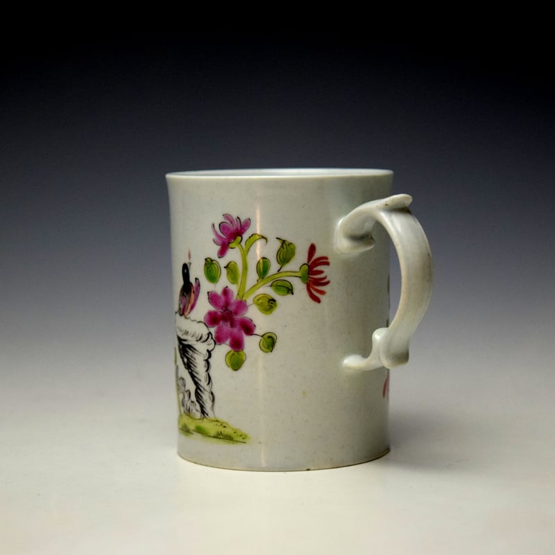 Longton Hall Black Rock and Birds Pattern Mug c1755-56 (5)
