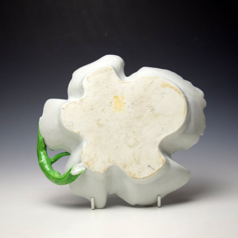Longton Hall Fancy Birds Pattern Leaf Shaped Dish c1756-60 (2)