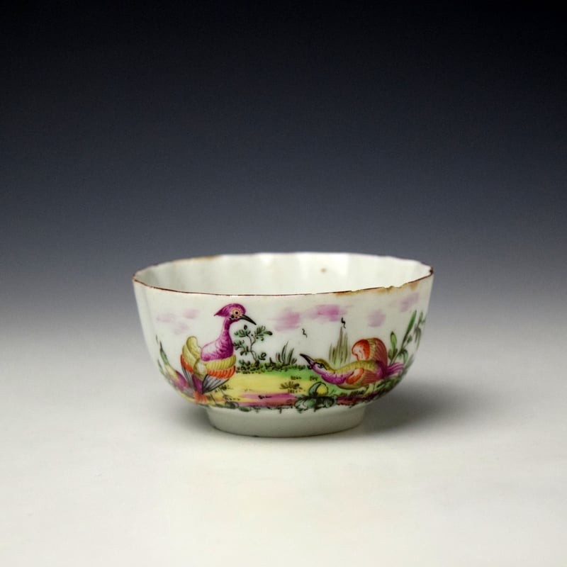Longton Hall Fancy Birds Pattern Teabowl c1756-60 (1)