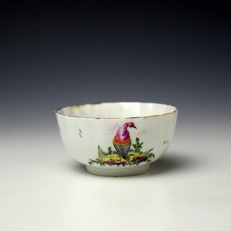 Longton Hall Fancy Birds Pattern Teabowl c1756-60 (4)