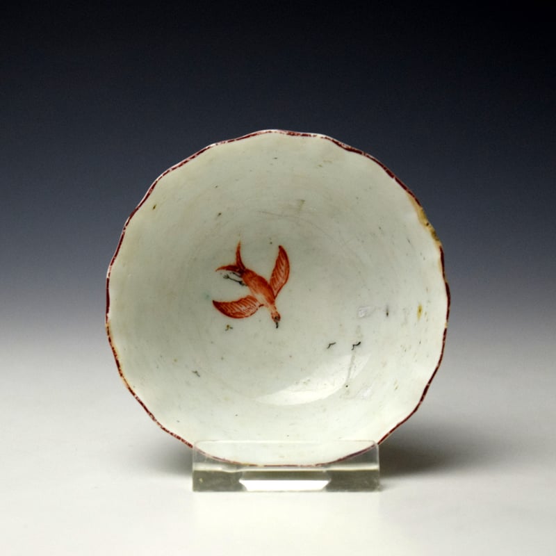 Longton Hall Fancy Birds Pattern Teabowl c1756-60 (6)