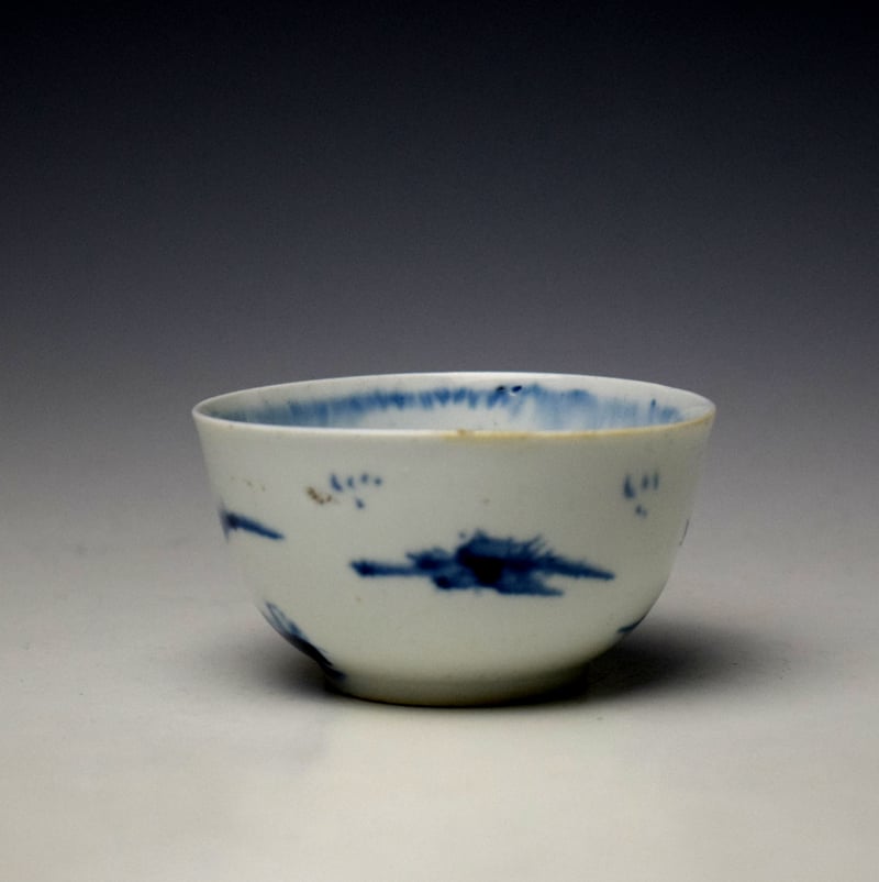 Longton Hall Gatehouse Pattern Teabowl and Saucer c1756-58 (4)