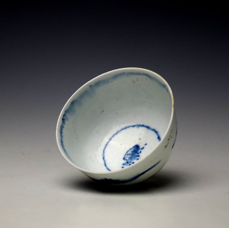 Longton Hall Gatehouse Pattern Teabowl and Saucer c1756-58 (6)