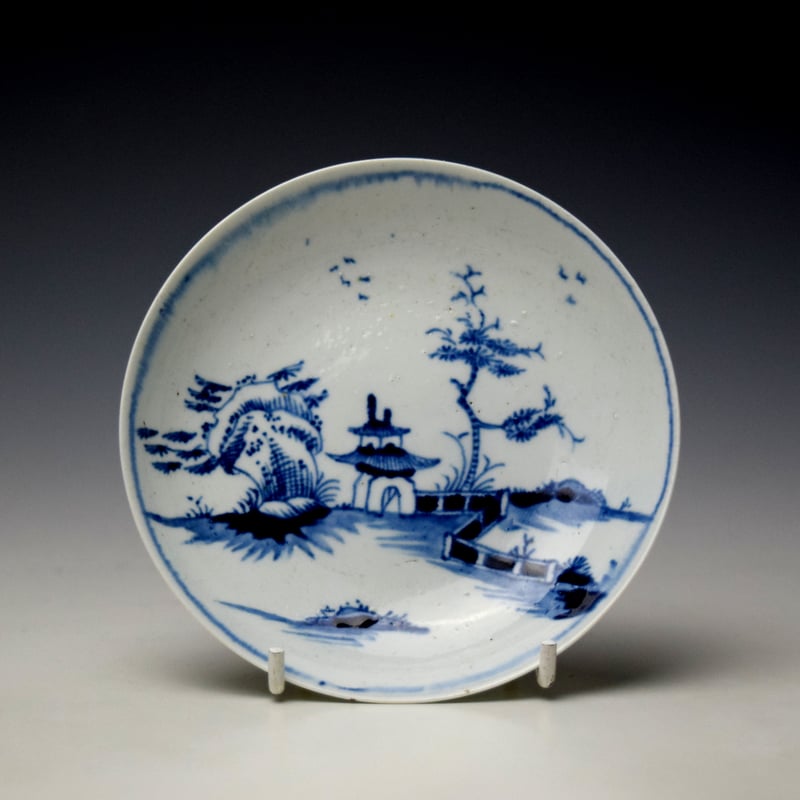 Longton Hall Gatehouse Pattern Teabowl and Saucer c1756-58 (8)