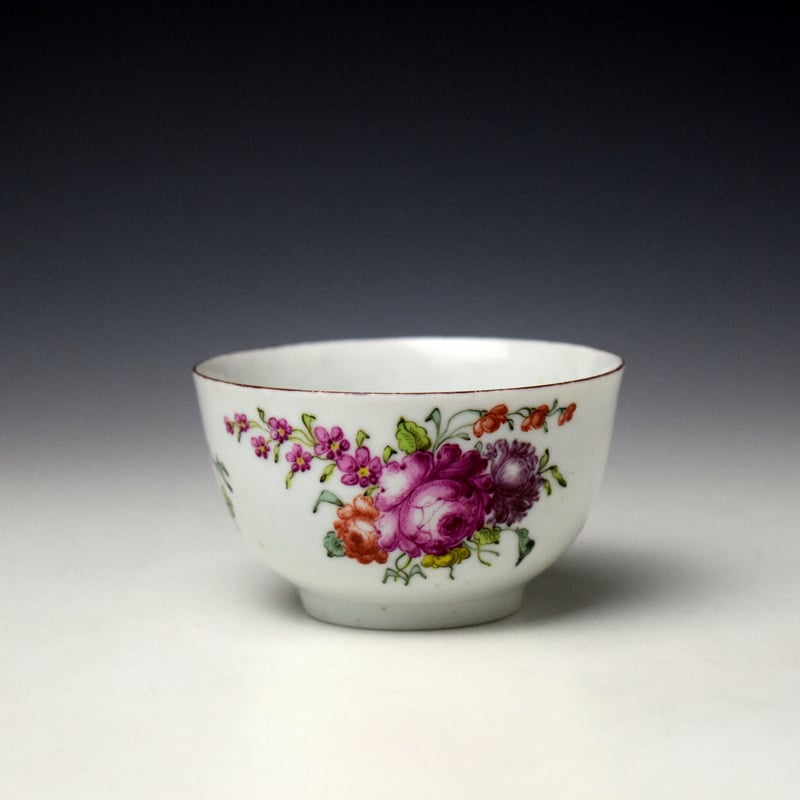 Longton Hall Trembly Rose Painter Teabowl c1755-60 (1)