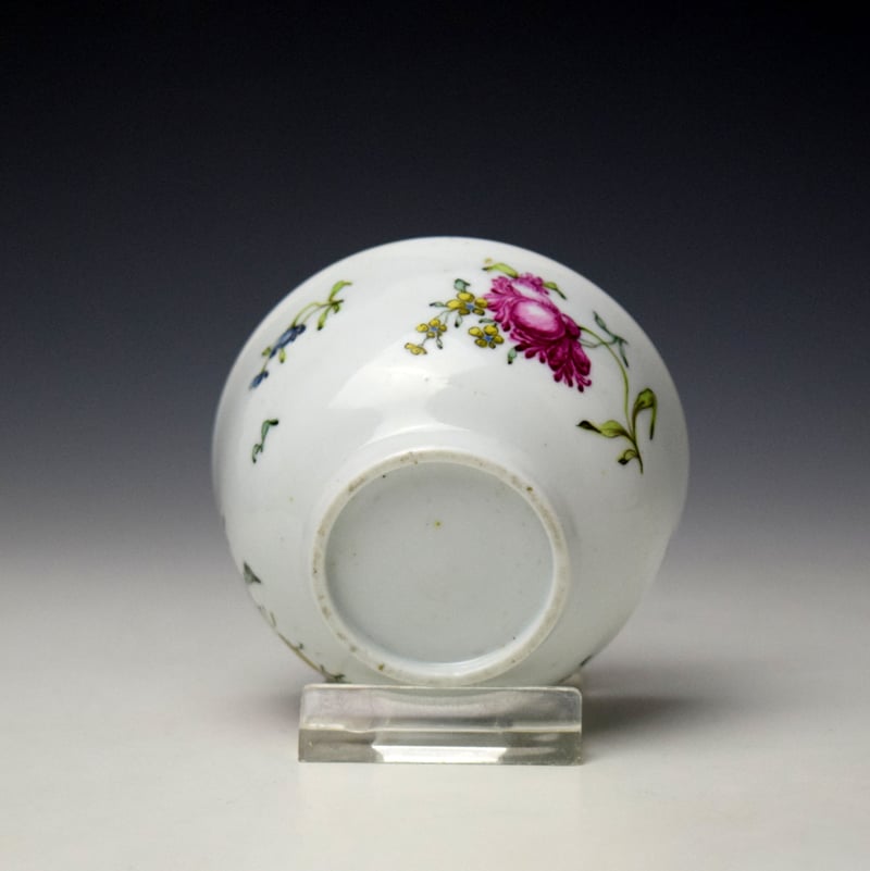 Longton Hall Trembly Rose Painter Teabowl c1755-60 (6)