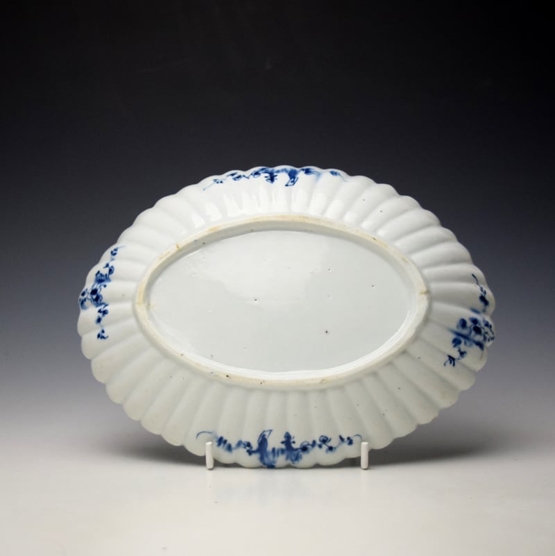 Longton Hall Two Chinaman Fishing Pattern Oval Dish c1756-60 (2)