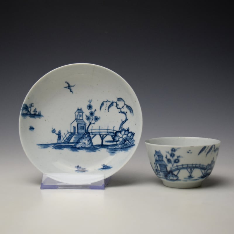 Very Rare "A Windy Day Pattern Teabowl and Saucer" c1761-63
