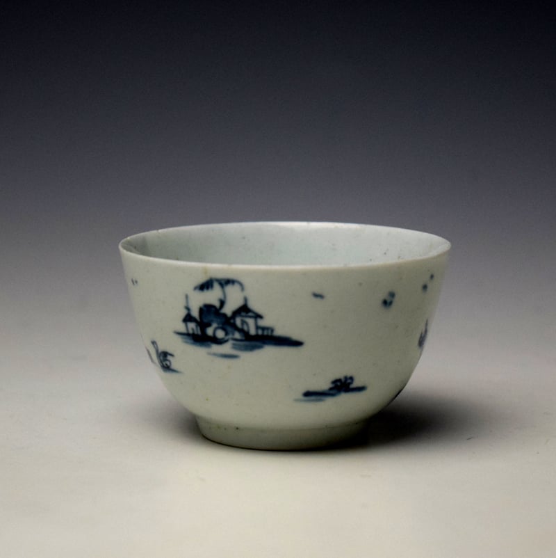 Lowestoft A Windy Day Pattern Teabowl and Saucer c1761-63 (4)