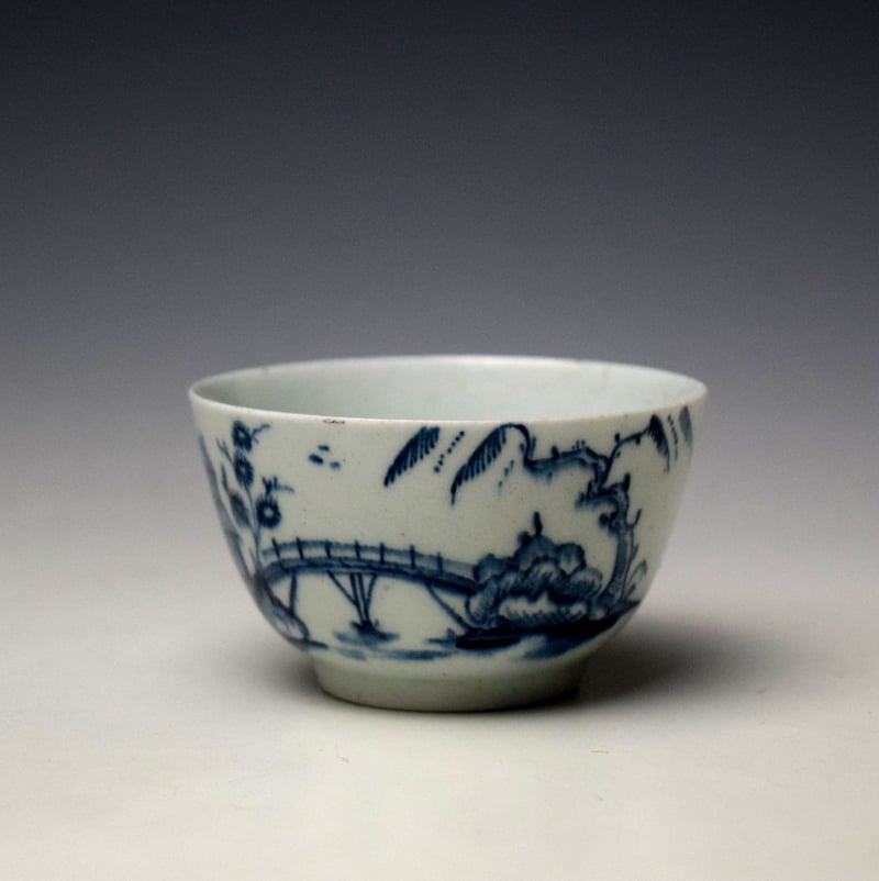 Lowestoft A Windy Day Pattern Teabowl and Saucer c1761-63 (6)