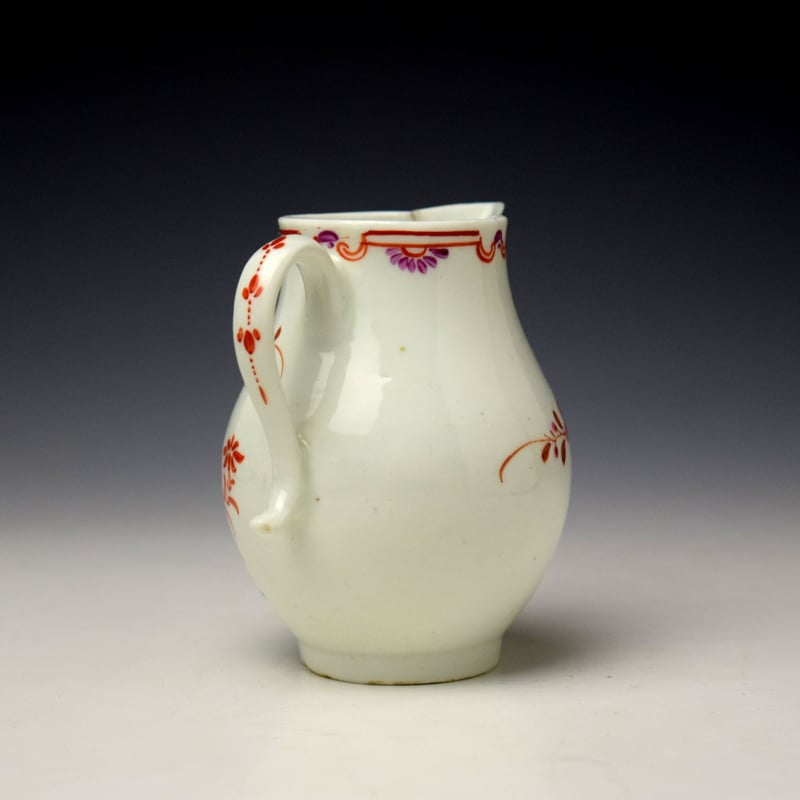 Lowestoft Blackbird Pattern Sparrow Beak Jug c1780-85 (4)