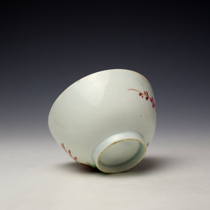 Lowestoft Blackbird Pattern Teabowl and Saucer c1785-90 (7)
